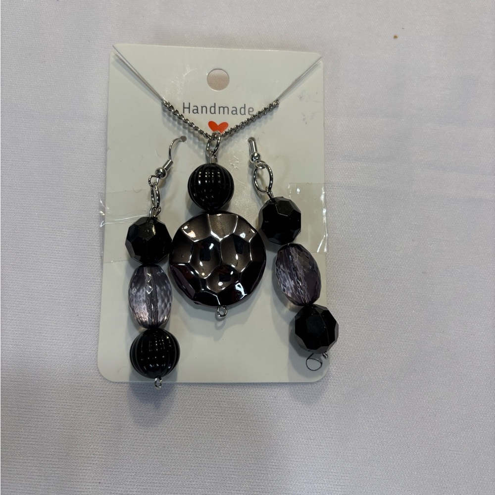 Handmade Black and Silver Jewelry Set